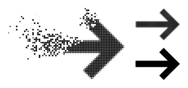 Glyphe de flèche droite décomposé et demi-point — Image vectorielle