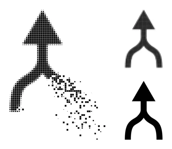 Dissolvant et demi-ton pointillé combiner flèche vers le haut Glyphe — Image vectorielle