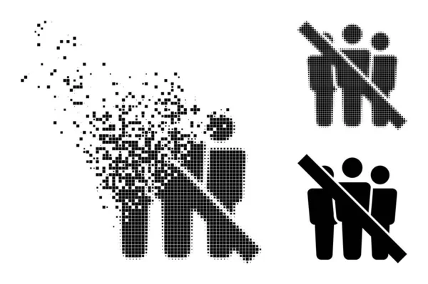 Zerstreuter und halber Pixel ohne Menschen-Glyphe — Stockvektor