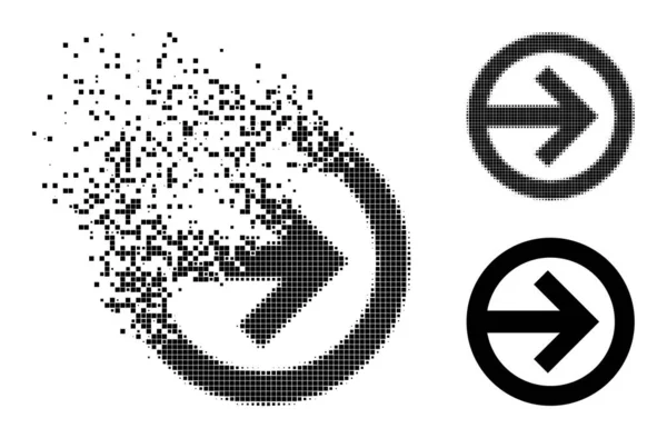 Икона правого направления "Взрыв и половинчатая точка" — стоковый вектор