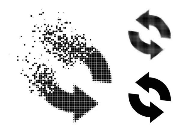 Érosion et demi-teinte Pixelated rafraîchir Glyphe — Image vectorielle