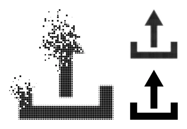 Erosione e mezzitoni Dot Upload Icon — Vettoriale Stock