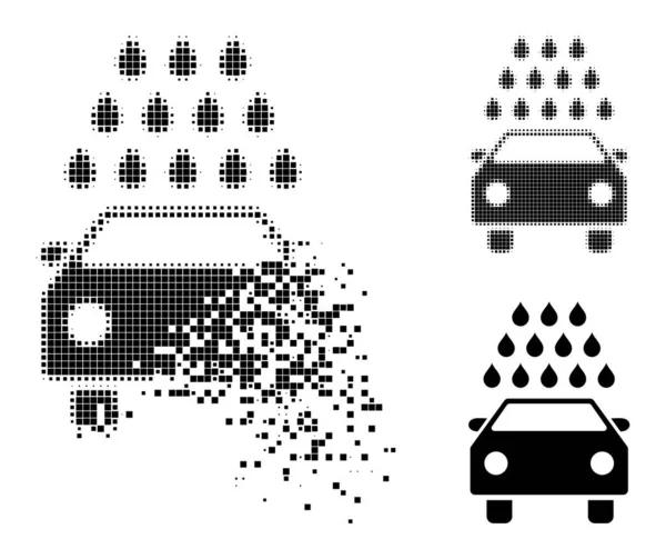 Triturado e meio-tom Dot Car Wash Glyph — Vetor de Stock