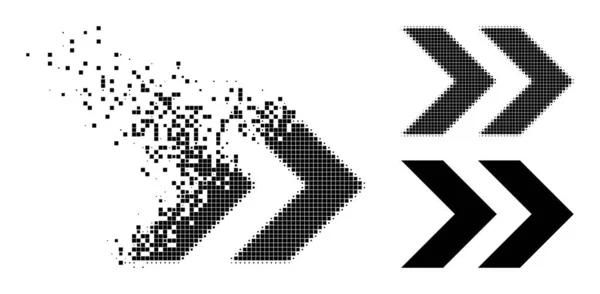 Shredded και Halftone Dot Shift δεξιά εικόνα — Διανυσματικό Αρχείο