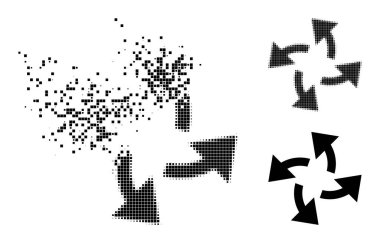 Çözünüyor ve Yarıtonlama Noktası Merkezkaç Okları Simgesi