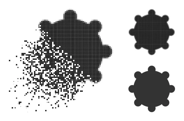 Glyphe de vitesse pointillée disparaissant et demi-teinte — Image vectorielle