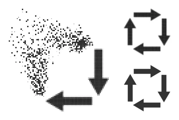 Icône de circulation de points mobiles et demi-tons — Image vectorielle