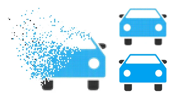 사라지는 픽 텔 자동차 아이콘 과 하프 톤 — 스톡 벡터