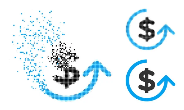 Значок "Disintegrating and Halftone Pixelated Chargeback" — стоковый вектор