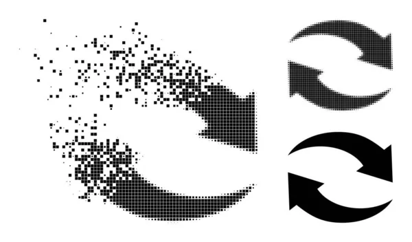 Burst und Halftone Pixel Exchange Pfeile Glyph — Stockvektor