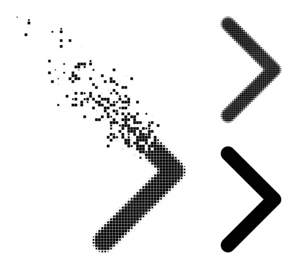 Déplacement et demi-teinte Direction des points Glyphe droit — Image vectorielle