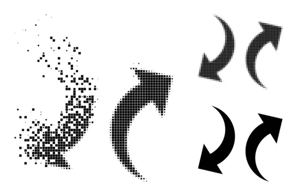 Icône des flèches d'échange de points dissous et demi-tons — Image vectorielle