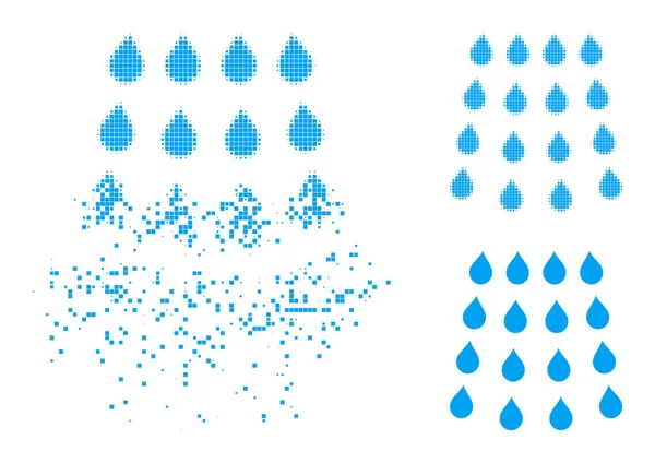 Verschwinden und Halftone Dot Drops Icon — Stockvektor