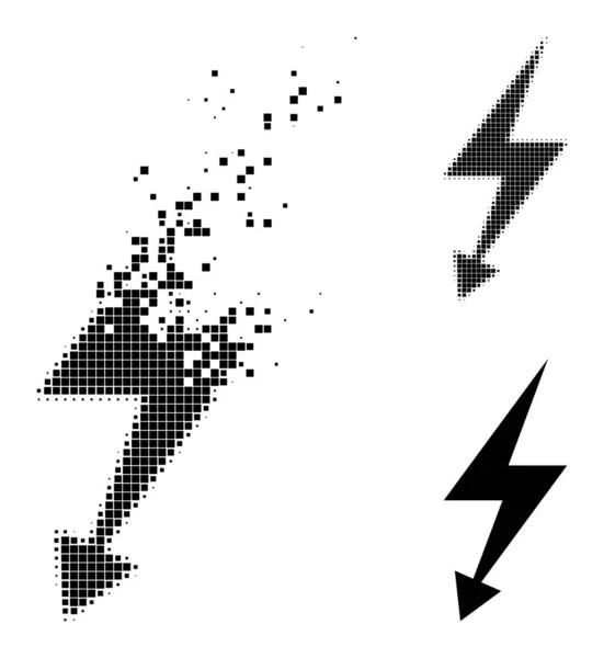 Sciolto e mezzitoni punteggiato colpo elettrico Glyph — Vettoriale Stock