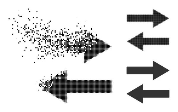 Dispersé et demi-ton point horizontal inverseur Flèches Icône — Image vectorielle