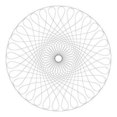 Contour Circle Guilloche Desen Düz Grafik Çizimi