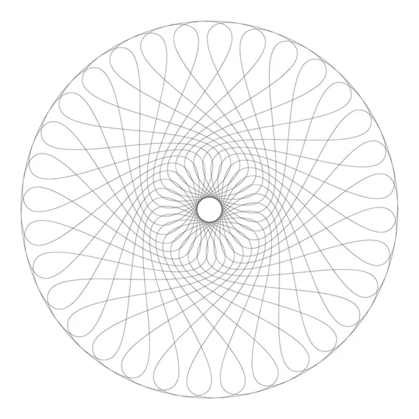 Contour Circle Guilloche Pattern Gráficos Planos Ilustração — Fotografia de Stock