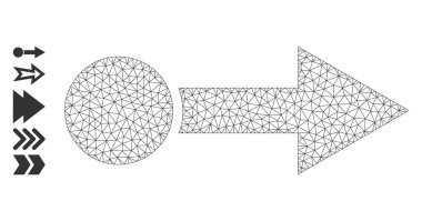 Çokgen Ağ Basit İşaretlerle Sağdan Simgeyi Çek