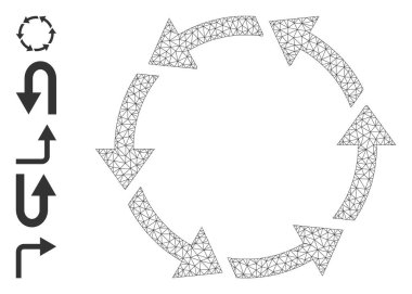 Çokgen Ağ Basit Kabartmalar ile Ccw Simgesini Döndür