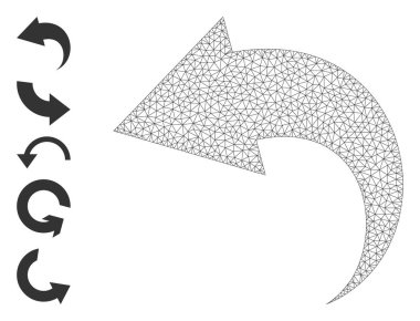 Basit şekilli Çokgen Ağ Geri Al Simgesi