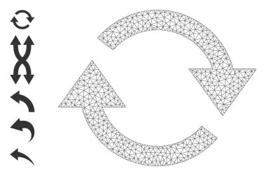 Basit Piktogramlar ile Çokgen Ağ Tazeleme Simgesi