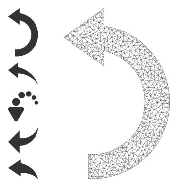 Web Ağı Basit Şekillerle Sol Simgeyi Döndür