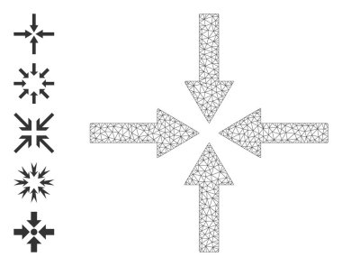 Web Ağı Darbe Okları Simgesi Basit İşaretlerle