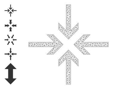 Basit resimlerle Çokgen Ağ Azalt Okları Simgesi