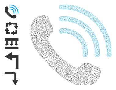 Web Ağı Telefon Araması Simgesi Basit İşaretlerle