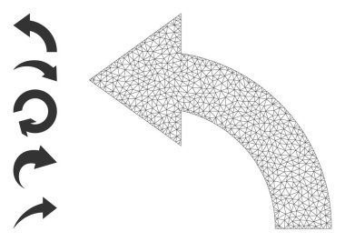 Çokgen Ağ Basit Resim Grafikleri ile Sol Simgeyi Döndür