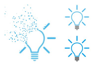 Dağıtılmış ve Yarıtonlu Noktalı Ampul Simgesi