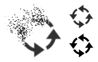 Çözünmüş ve Yarıton Pixel Geri Dönüşüm Simgesi