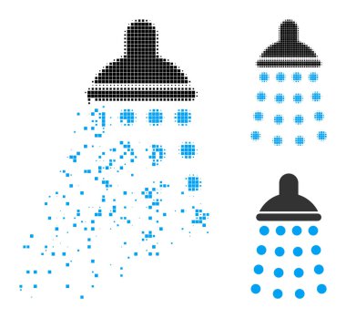 Kırık ve Yarı Tonlu Noktalı Duş Simgesi