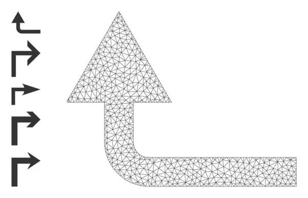 Icône tournante nette polygonale avec glyphes simples — Image vectorielle