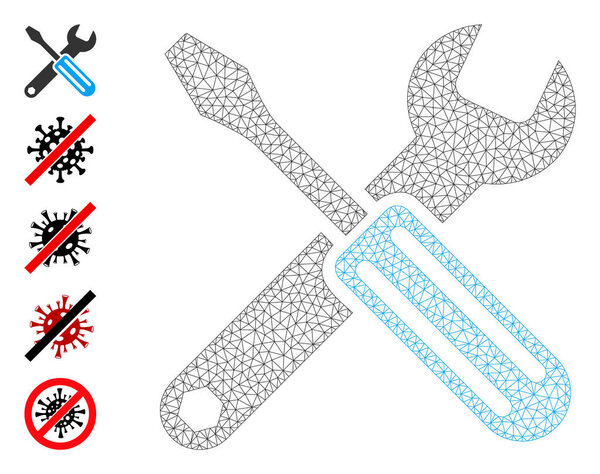 Web Mesh Options Icon with Simple Pictograms