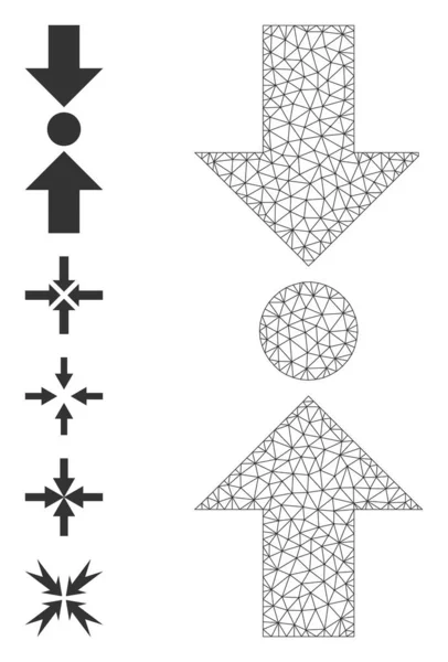 Web Net druk verticale pictogram met eenvoudige Pictogrammen — Stockvector