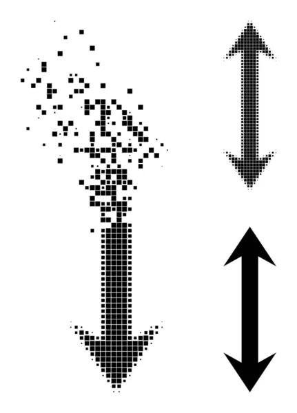 Przenoszenie i Halftone Pikselowa pionowa ikona Flip — Wektor stockowy