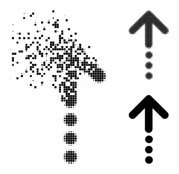 Éclatement et demi-teinte Pixelated Envoyer Icône — Image vectorielle