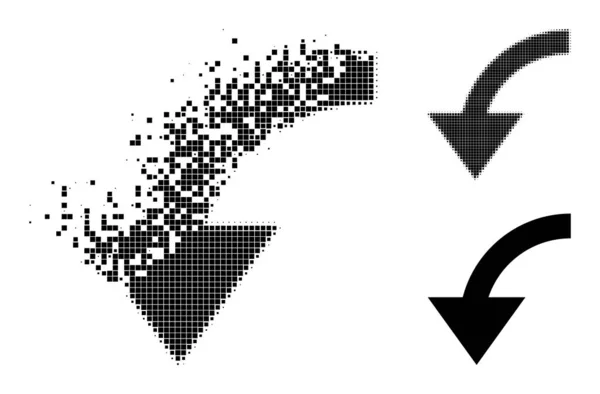 Zerstörte und gepunktete Ccw-Ikone — Stockvektor