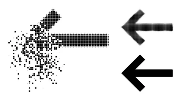 Disparition et demi-ton point flèche gauche Icône — Image vectorielle