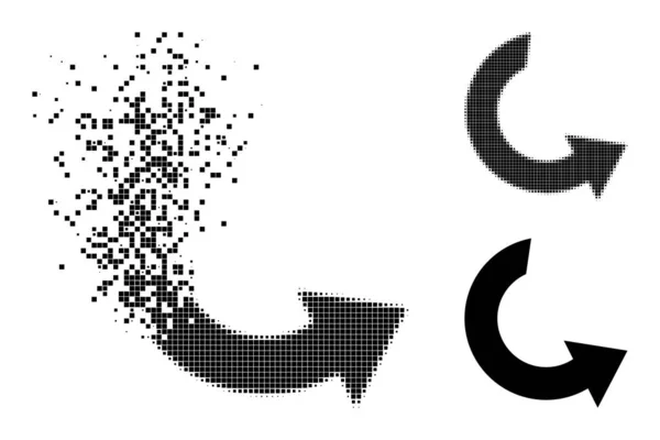 Dissipé et demi-ton pointillé Rotation Ccw Glyphe — Image vectorielle
