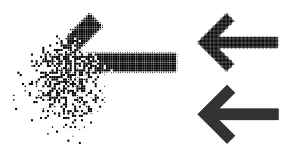 Auflösendes und halbtones Pfeil-Symbol links — Stockvektor