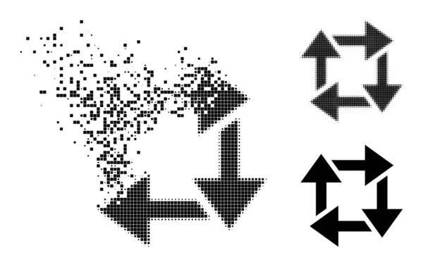 Icona Riciclare Polvere e Mezzitoni Pixel — Vettoriale Stock