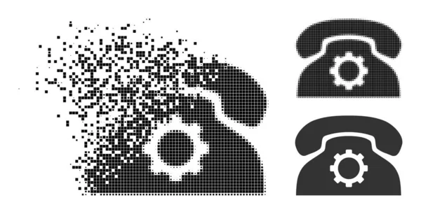 Εξαφανίζονται και Halftone Pixel Ρυθμίσεις τηλεφώνου Glyph — Διανυσματικό Αρχείο