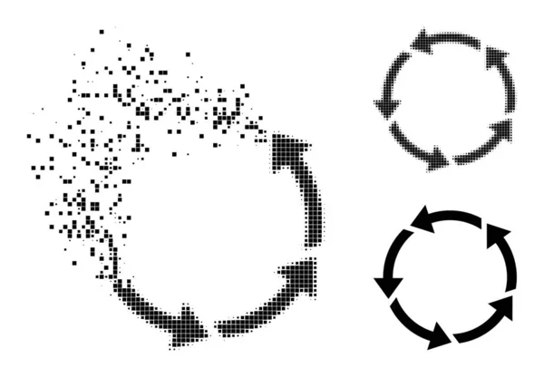 Glyphe de rotation de pixel dissimulé et demi-teinte — Image vectorielle