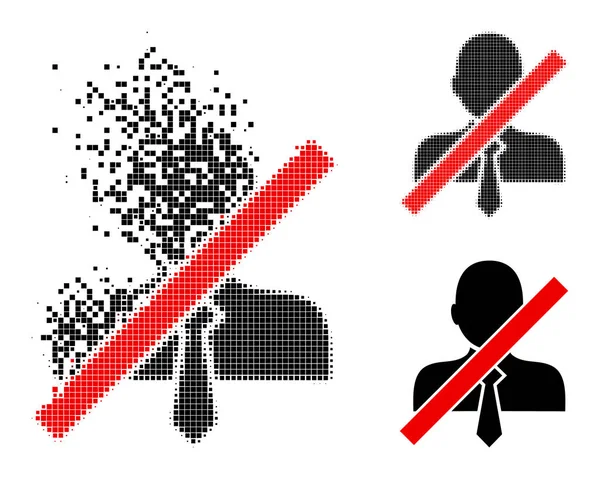 Upplösning och Halftone Prickade fel kontorist Glyph — Stock vektor