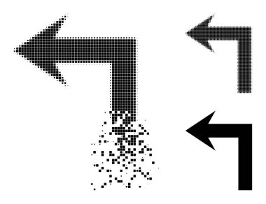 Dağıtıldı ve Yarıton Pixel Sola Dön Simgesi
