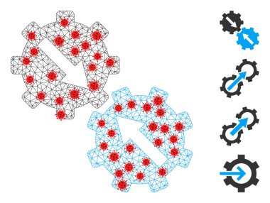 Çokgen Karkas Vites Entegrasyon Simgesi Enfeksiyon Elementleri