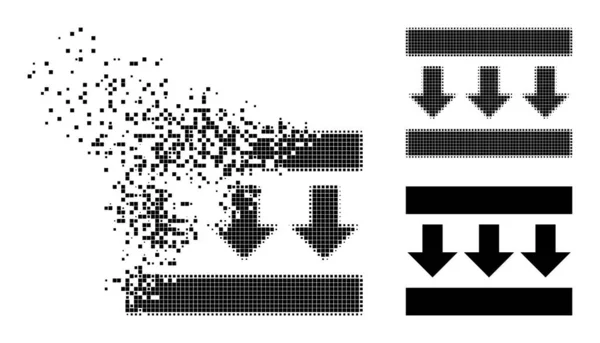 Dissolution et demi-teinte Pixel pression vers le bas icône — Image vectorielle