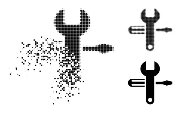 Icono de sintonía pixelada dañado y medio tono — Vector de stock